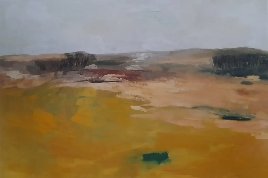 Tájék, olaj, vászon 62x92 cm 2002